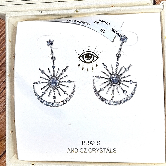 Eye Candy Los Angeles Luxe Collection Crystal Art Deco Drop Earrings - Picture 1 of 7